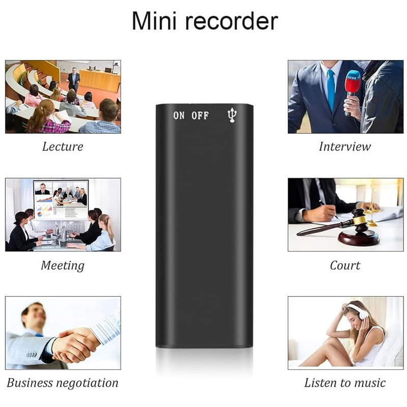 Portable Mini Magnetic Voice Recorder: One-Touch Operation & Compact Size
