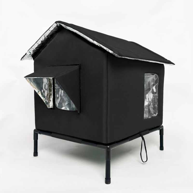 🐱 Elevated Outdoor Waterproof Cat House: Foldable, Cozy & Weather Protection