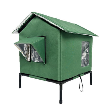 🐱 Elevated Outdoor Waterproof Cat House: Foldable, Cozy & Weather Protection
