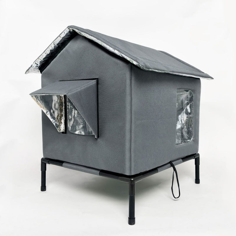 🐱 Elevated Outdoor Waterproof Cat House: Foldable, Cozy & Weather Protection