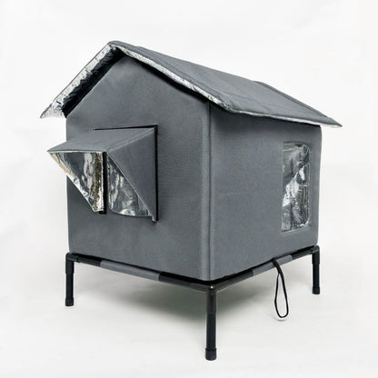 🐱 Elevated Outdoor Waterproof Cat House: Foldable, Cozy & Weather Protection