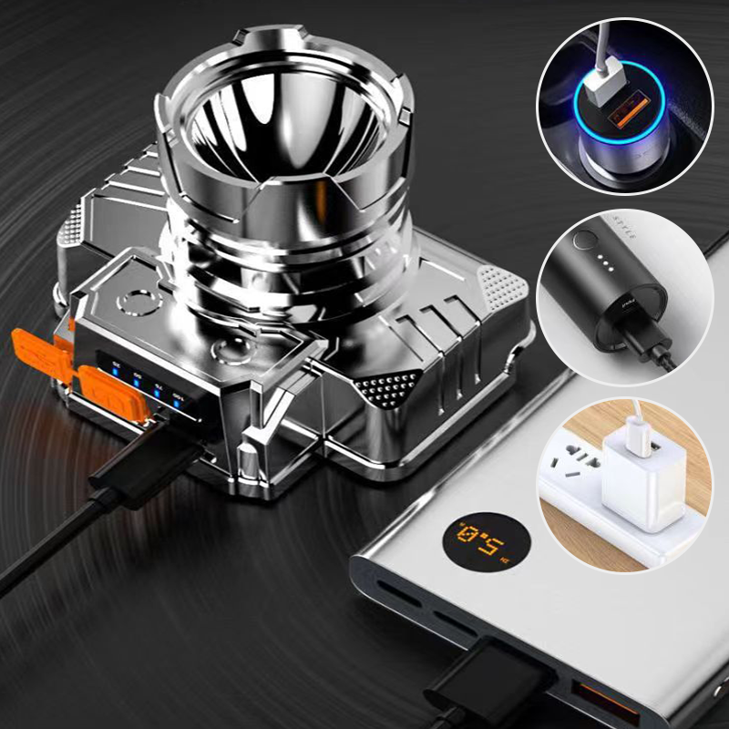 Portable Waterproof Smart LED Headlamp – Outdoor Fishing Essential, Motion Sensor, USB Charging. Hands-Free & Reliable! 🔦💧✨