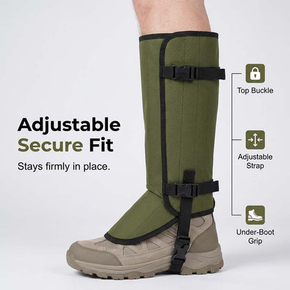 Waterproof Protective Leg Gaiters: Multi-Layer Protection & Adjustable Fit