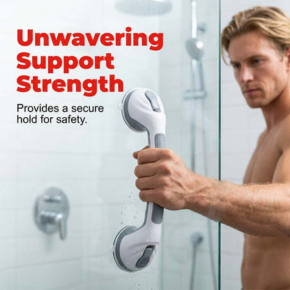No-Drill Bathroom Suction Grab Handle: Quick-Install, Strong Suction, for Shower & Tub