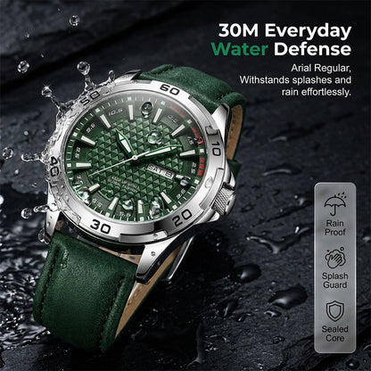Men's Luminous Quartz Leather Business Wristwatch – Bright Glow & Elegant Style, Perfect for Sports, Daily or Outdoor