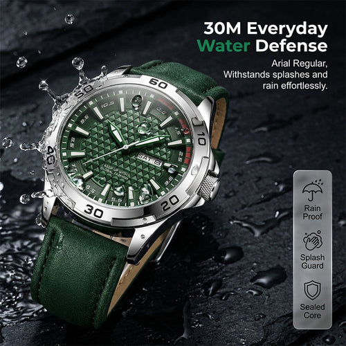 Men's Luminous Quartz Leather Business Wristwatch – Bright Glow & Elegant Style, Perfect for Sports, Daily or Outdoor