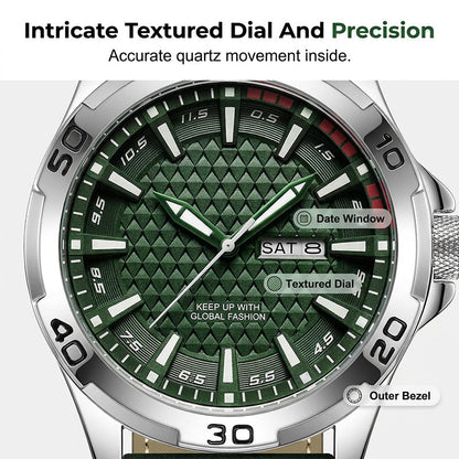 Men's Luminous Quartz Leather Business Wristwatch – Bright Glow & Elegant Style, Perfect for Sports, Daily or Outdoor