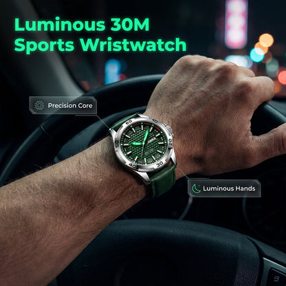 Men's Luminous Quartz Leather Business Wristwatch – Bright Glow & Elegant Style, Perfect for Sports, Daily or Outdoor