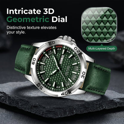 Men's Luminous Quartz Leather Business Wristwatch – Bright Glow & Elegant Style, Perfect for Sports, Daily or Outdoor