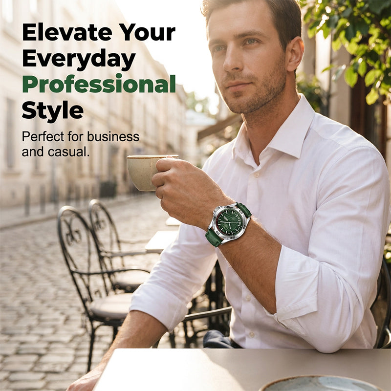 Men's Luminous Quartz Leather Business Wristwatch – Bright Glow & Elegant Style, Perfect for Sports, Daily or Outdoor