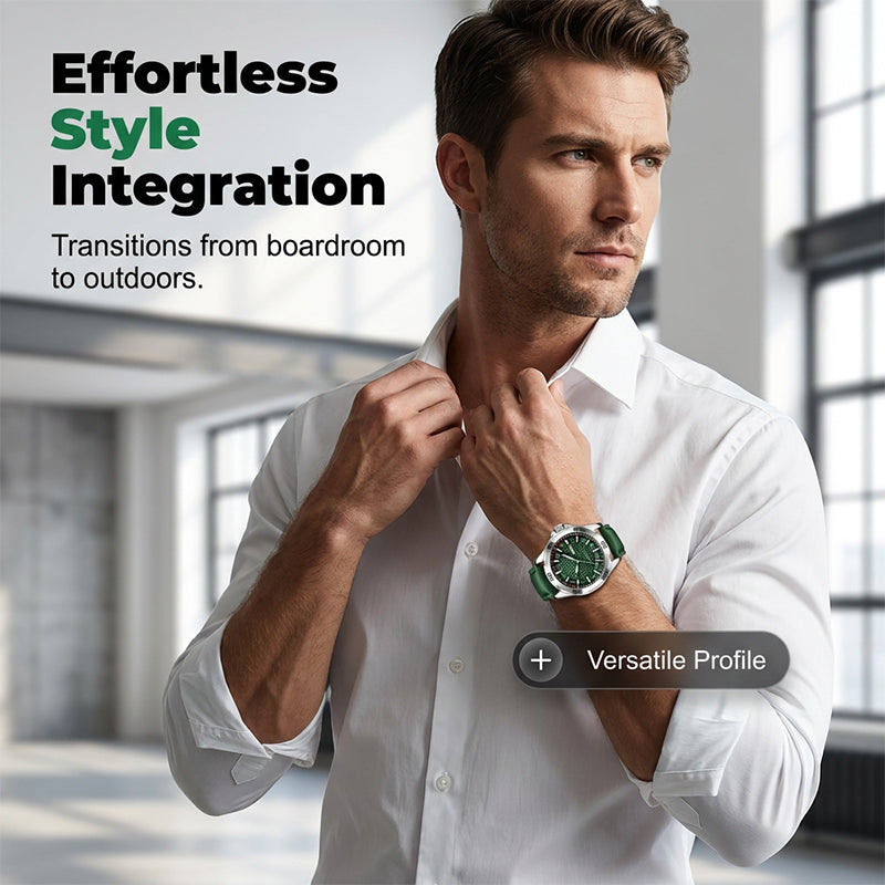Men's Luminous Quartz Leather Business Wristwatch – Bright Glow & Elegant Style, Perfect for Sports, Daily or Outdoor