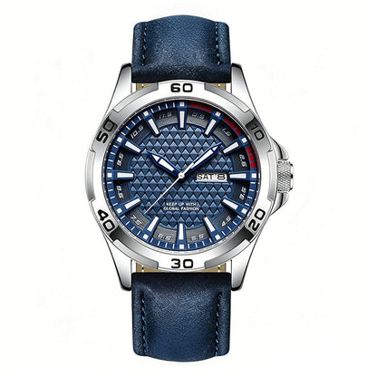 Men's Luminous Quartz Leather Business Wristwatch – Bright Glow & Elegant Style, Perfect for Sports, Daily or Outdoor