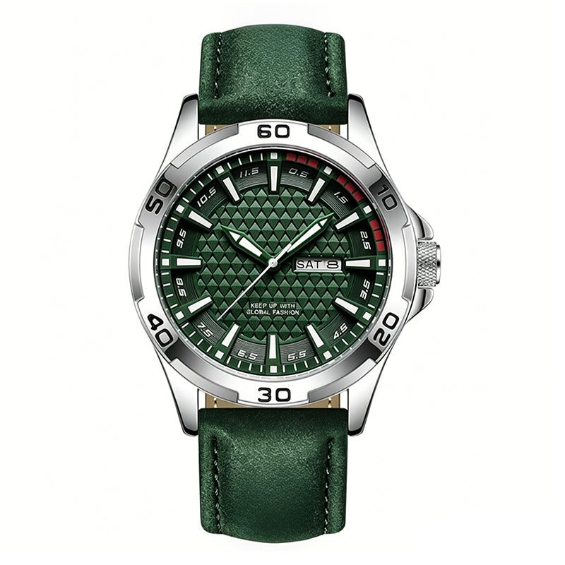 Men's Luminous Quartz Leather Business Wristwatch – Bright Glow & Elegant Style, Perfect for Sports, Daily or Outdoor