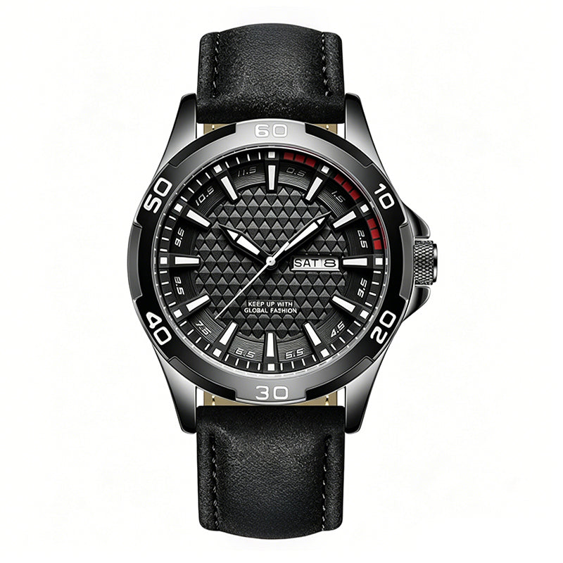 Men's Luminous Quartz Leather Business Wristwatch – Bright Glow & Elegant Style, Perfect for Sports, Daily or Outdoor