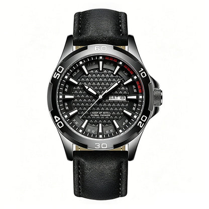 Men's Luminous Quartz Leather Business Wristwatch – Bright Glow & Elegant Style, Perfect for Sports, Daily or Outdoor