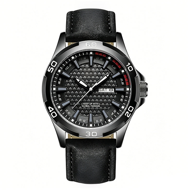 Men's Luminous Quartz Leather Business Wristwatch – Bright Glow & Elegant Style, Perfect for Sports, Daily or Outdoor