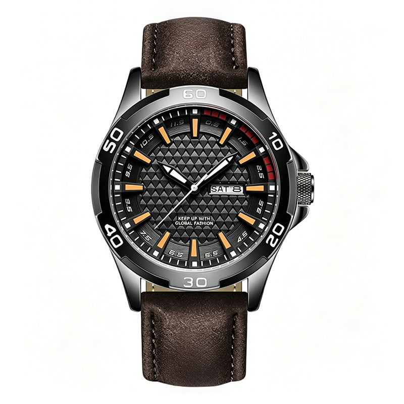 Men's Luminous Quartz Leather Business Wristwatch – Bright Glow & Elegant Style, Perfect for Sports, Daily or Outdoor