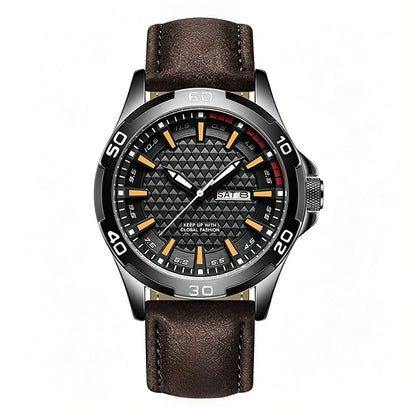 Men's Luminous Quartz Leather Business Wristwatch – Bright Glow & Elegant Style, Perfect for Sports, Daily or Outdoor