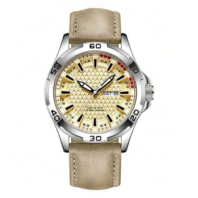 Men's Luminous Quartz Leather Business Wristwatch – Bright Glow & Elegant Style, Perfect for Sports, Daily or Outdoor