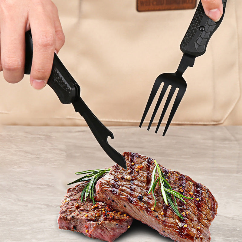 🏕️4-In-1 Outdoor Folding Multifunctional Cutlery: Compact & Durable Quality