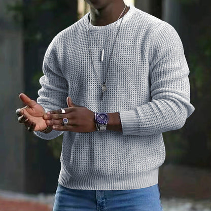Men’s Casual Crew Neck Knit Sweater - Classic Style & Cozy Comfort