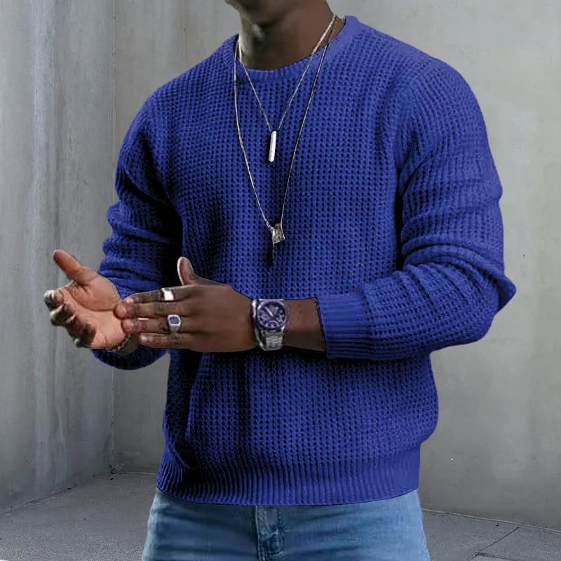 Men’s Casual Crew Neck Knit Sweater - Classic Style & Cozy Comfort