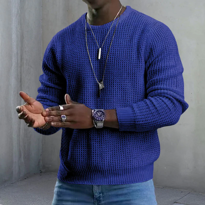 Men’s Casual Crew Neck Knit Sweater - Classic Style & Cozy Comfort
