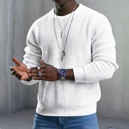 Men’s Casual Crew Neck Knit Sweater - Classic Style & Cozy Comfort