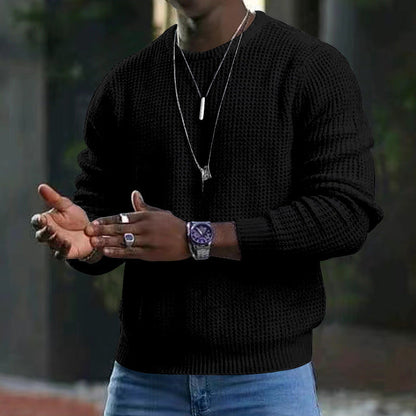 Men’s Casual Crew Neck Knit Sweater - Classic Style & Cozy Comfort