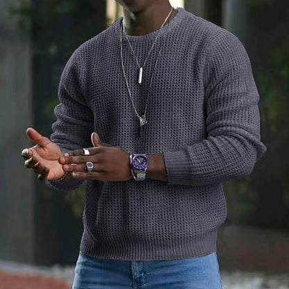 Men’s Casual Crew Neck Knit Sweater - Classic Style & Cozy Comfort