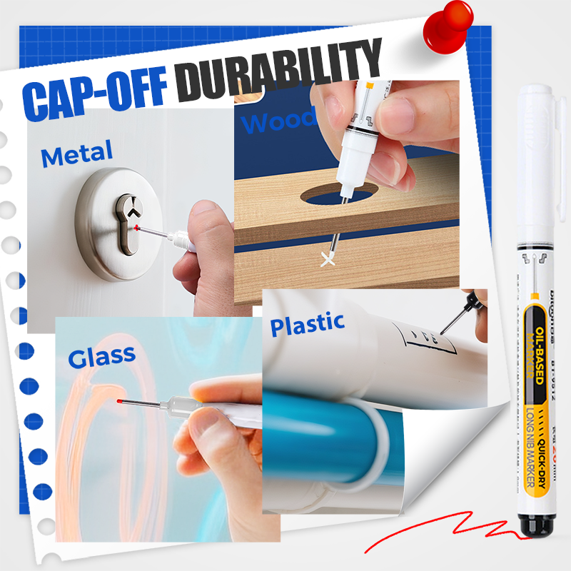 Precision Long-Tip Quick-Dry Oil-Based Marker Pen: Easy Deep-Hole Marking