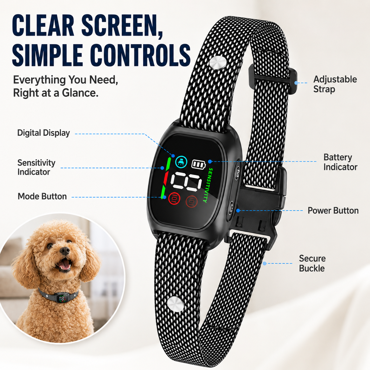 🐕2026 HOT SALE🥳💞50K+ SOLD! 🛡️🐾 50% OFF! Anti Bark Collar – Smart anti‑false triggering filters out other barks. IP67 waterproof & USB rechargeable – worry‑free training anywhere! 💦✅