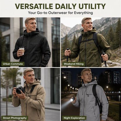 Unisex style Outdoor Waterproof Windproof Jacket - Hooded &  All-Weather-Ready