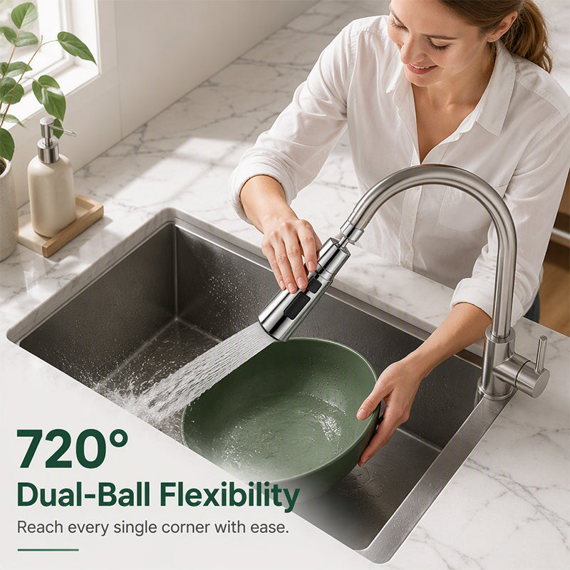 Universal Rotating Kitchen Faucet Nozzle: Easy Installation & Splash-Free Water Control