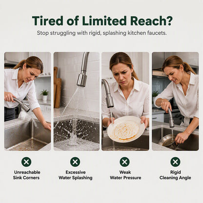 Universal Rotating Kitchen Faucet Nozzle: Easy Installation & Splash-Free Water Control