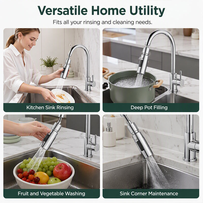 Universal Rotating Kitchen Faucet Nozzle: Easy Installation & Splash-Free Water Control