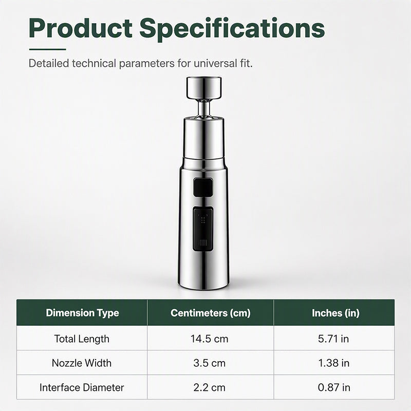 Universal Rotating Kitchen Faucet Nozzle: Easy Installation & Splash-Free Water Control