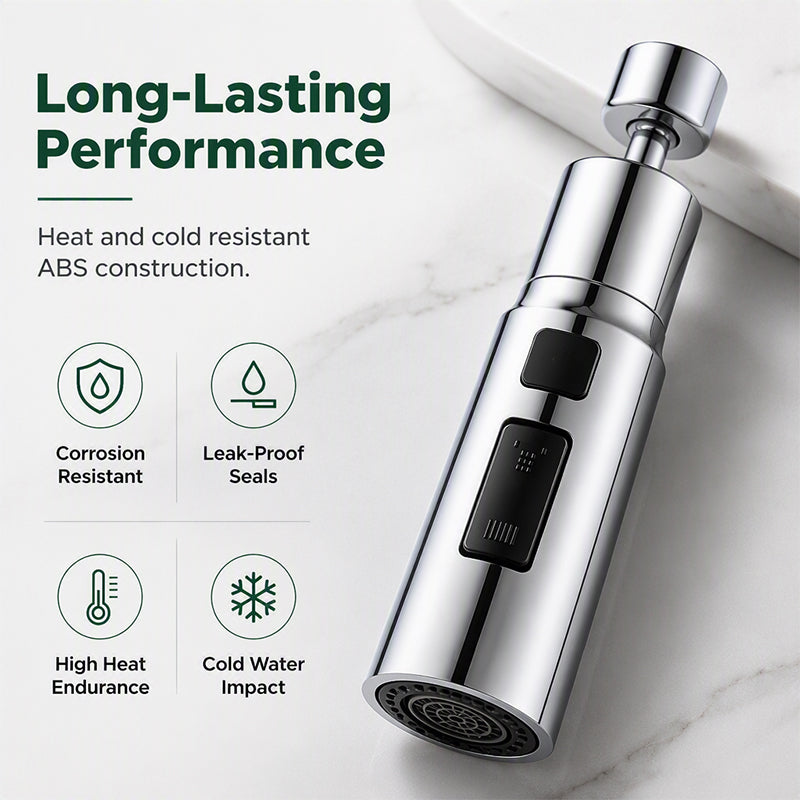 Universal Rotating Kitchen Faucet Nozzle: Easy Installation & Splash-Free Water Control