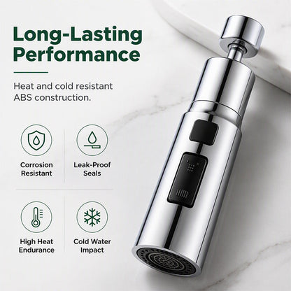 Universal Rotating Kitchen Faucet Nozzle: Easy Installation & Splash-Free Water Control