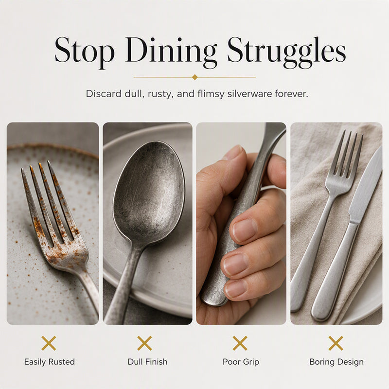 📢📢50% OFF !! ⏰4-Piece Stainless Steel Flatware Set
