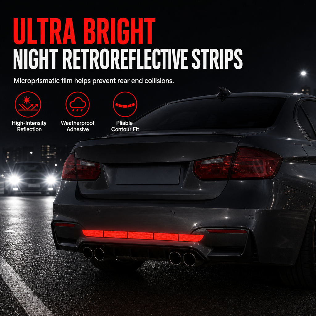 Car Trunk & Bumper Reflective Warning Stickers: Enhanced Visibility, Safety & Easy Application