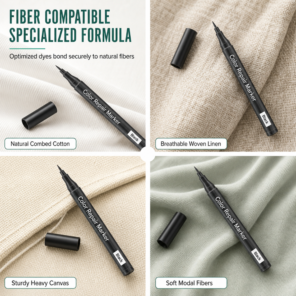 🖊️50% OFF NOW! Fabric Color Restoration Pen for Cotton & Linen, Clothes Dye Marker, Restore Faded Fabric, Waterproof & Quick Drying, Touch-Up Scuffs & Discoloration on Garments