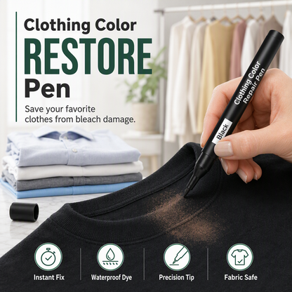 🖊️50% OFF NOW! Fabric Color Restoration Pen for Cotton & Linen, Clothes Dye Marker, Restore Faded Fabric, Waterproof & Quick Drying, Touch-Up Scuffs & Discoloration on Garments