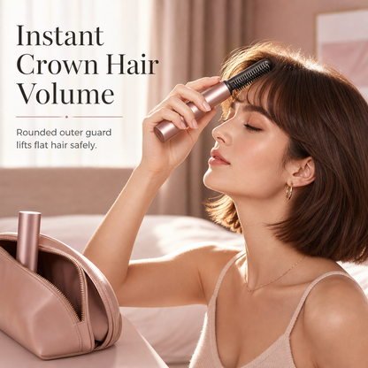 🔥50% OFF NOW!💇 Add Crown Volume Instantly! Cordless Heated Bangs Styling Comb, Portable Rechargeable Mini Hot Brush for Travel Hair Styling