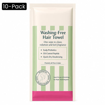 💇‍♀️50% OFF NOW! Rinse-Free Hair Cleansing Wipes – Waterless Oil Control Hair Root Refreshing Wipes, Portable Single Sachet Hair Towel for Greasy Flat Hair