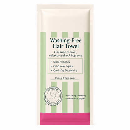 💇‍♀️50% OFF NOW! Rinse-Free Hair Cleansing Wipes – Waterless Oil Control Hair Root Refreshing Wipes, Portable Single Sachet Hair Towel for Greasy Flat Hair
