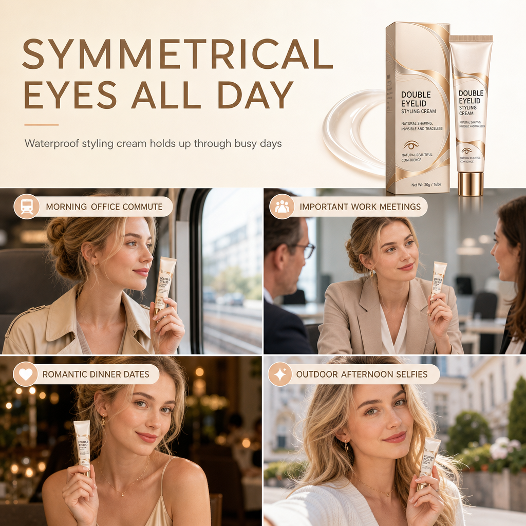 👁️50% OFF NOW! Double Eyelid Styling Cream – Invisible Long-Lasting Eyelid Shaping Gel, Gentle Clear Formula for Natural Hooded & Uneven Eyes